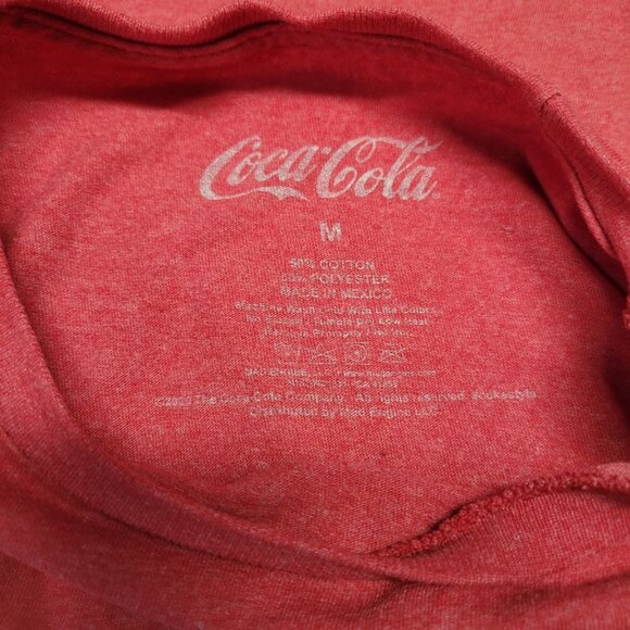 Coca Cola Tee ShirtRed Faded Mens Medium Enjoy Logo Pop Soda Halloween Costume - Picture 4 of 6